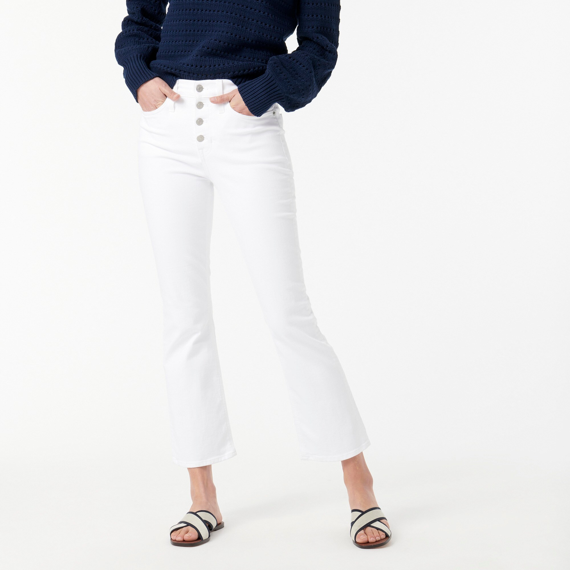10" demi-boot crop jean in white | J. Crew US