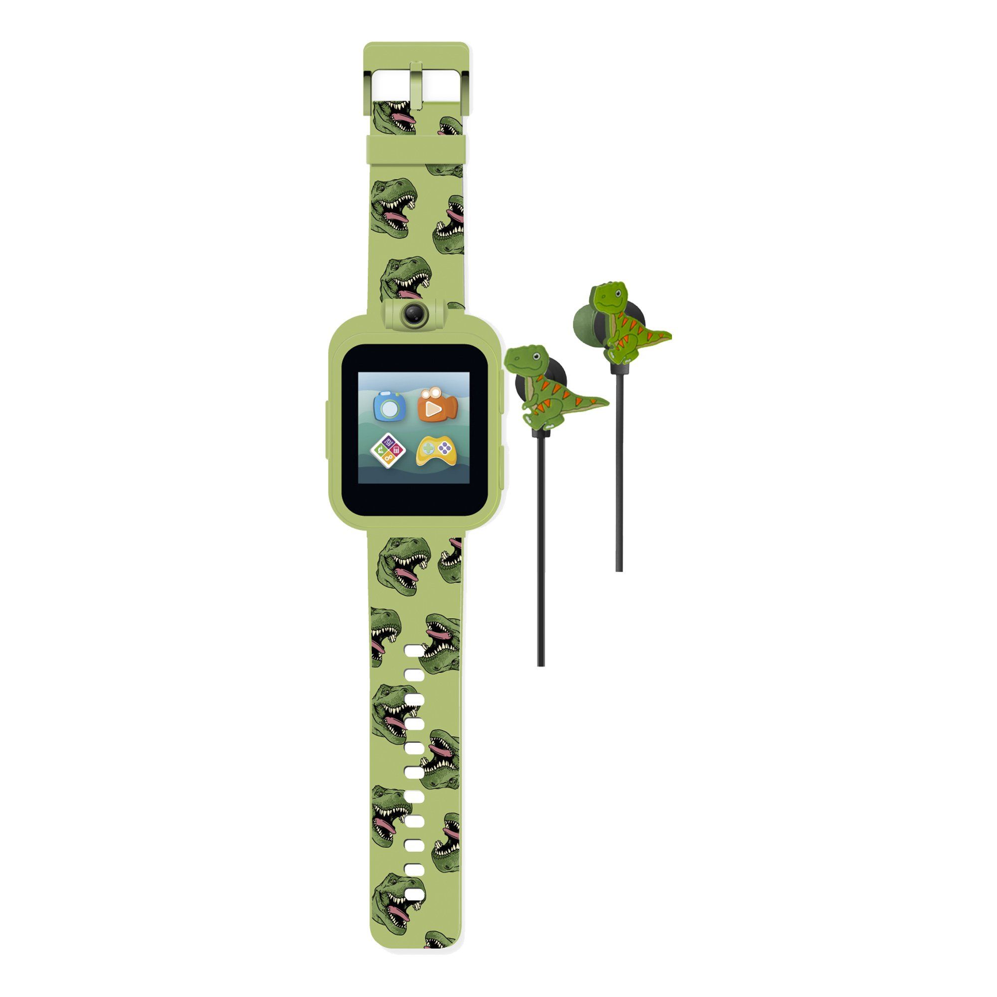 iTech Junior Boys Earbuds & Smartwatch Set - Green Dinosaur Print 900222M-40-G25 - Walmart.com | Walmart (US)