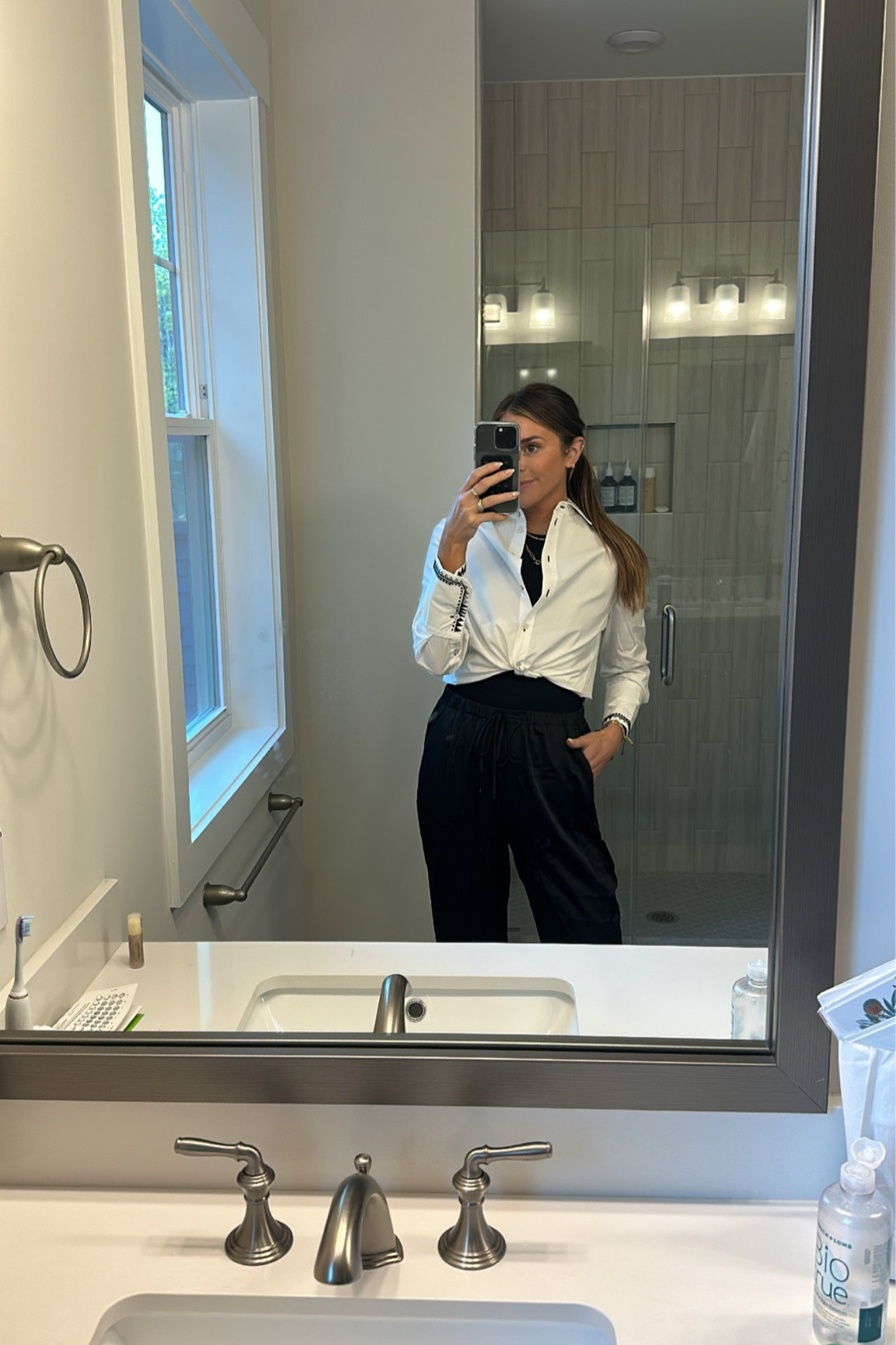 Office outfit; elevated casual

Wearing small in button down (code CLAIRE20); small tall in pants & medium in bodysuit 

#LTKstyletip #LTKunder50 #LTKunder100