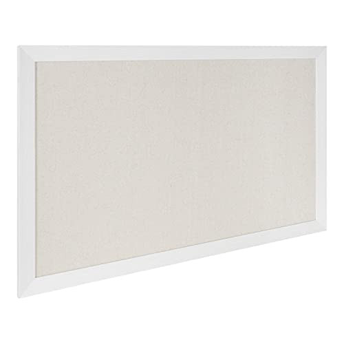 DesignOvation Beatrice Framed Linen Fabric Pinboard, 27x33, White, Rustic Wall Organization | Amazon (US)