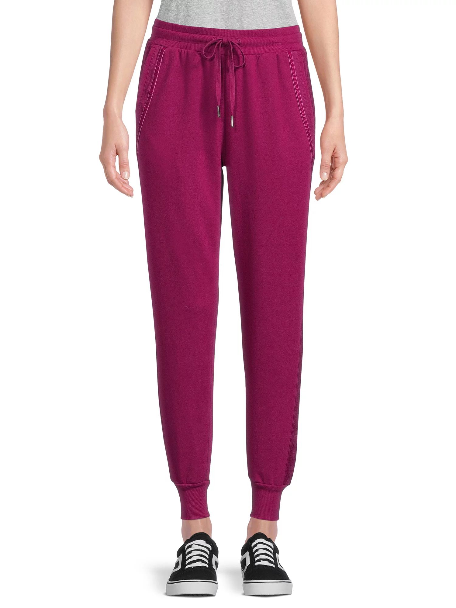 Time and Tru Women's Terry Trim Joggers | Walmart (US)