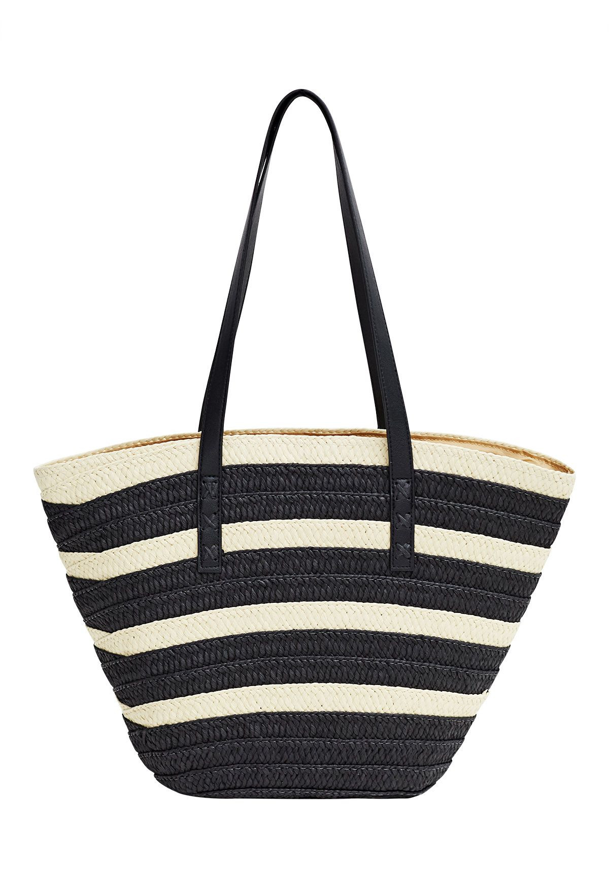 Contrast Color Handmade Woven Straw Bag | Chicwish