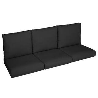 27 in. x 30 x 5 in. 6-Piece Deep Seating Outdoor Couch Cushion in Sunbrella Canvas Black | The Home Depot