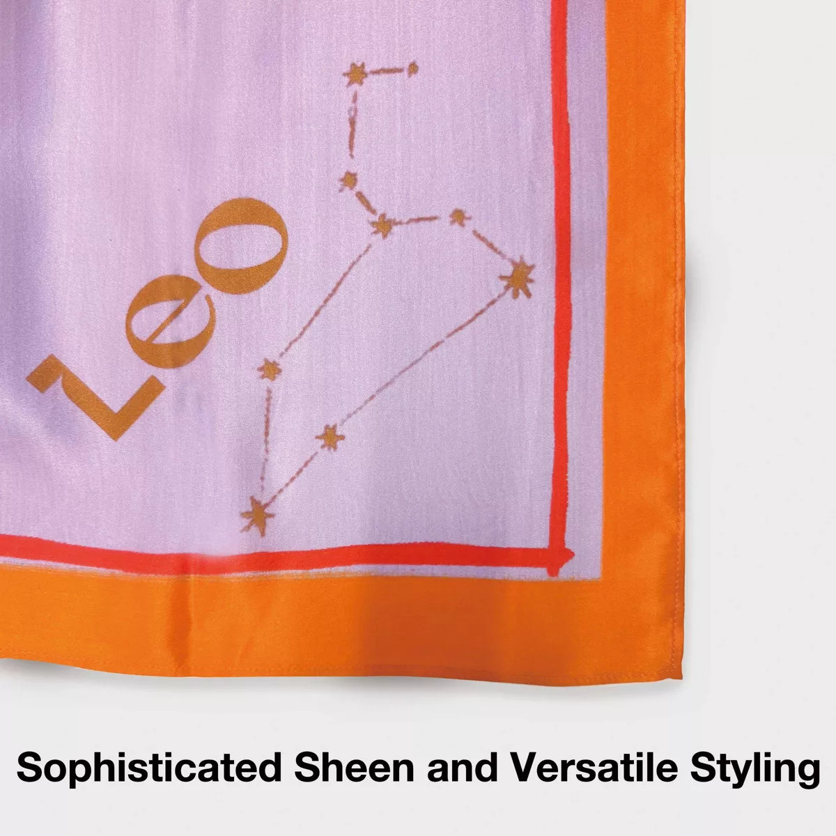 Women's Zodiac Printed Square Silk Scarf "Leo" - A New Day™ Purple | Target