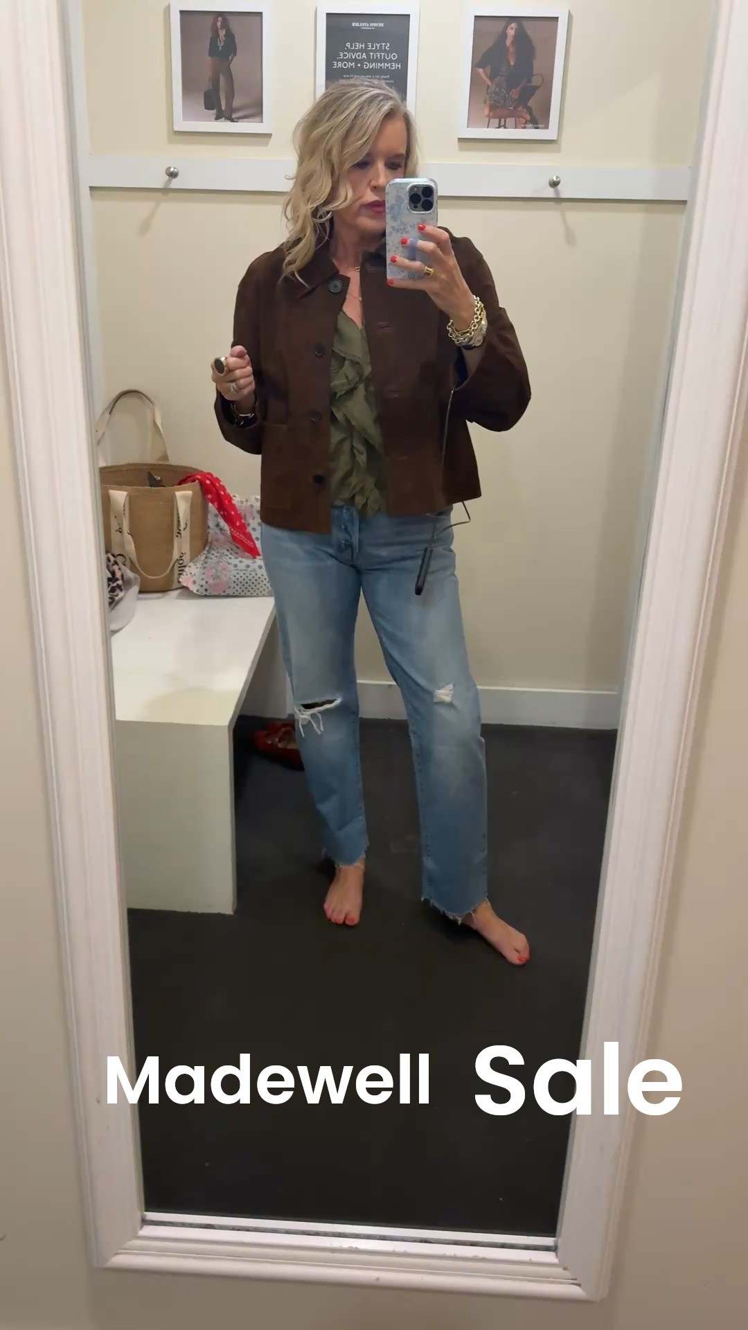 My Madewell  Fall Haul🍂🍁
 30% off selects 

I found great staple piece I loved and I know you will too!
These are all pieces that came home with me… and I’ll be wearing on repeat!

Darling olive ruffle top tts in a small, flattering and so comfy 

This suede jacket is so good! It’s a favorite and fits tts I got a med (store only had large X-Large) 
Perfect for fall  layers 

Flattering denim jeans 
In a light wash straight leg and one knee slit , I can’t tell you how comfortable and flattering  
#LTKxMadewell 