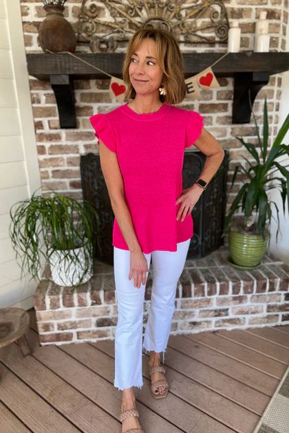 Karen top sweater, hot pink | Mimi Seabrook