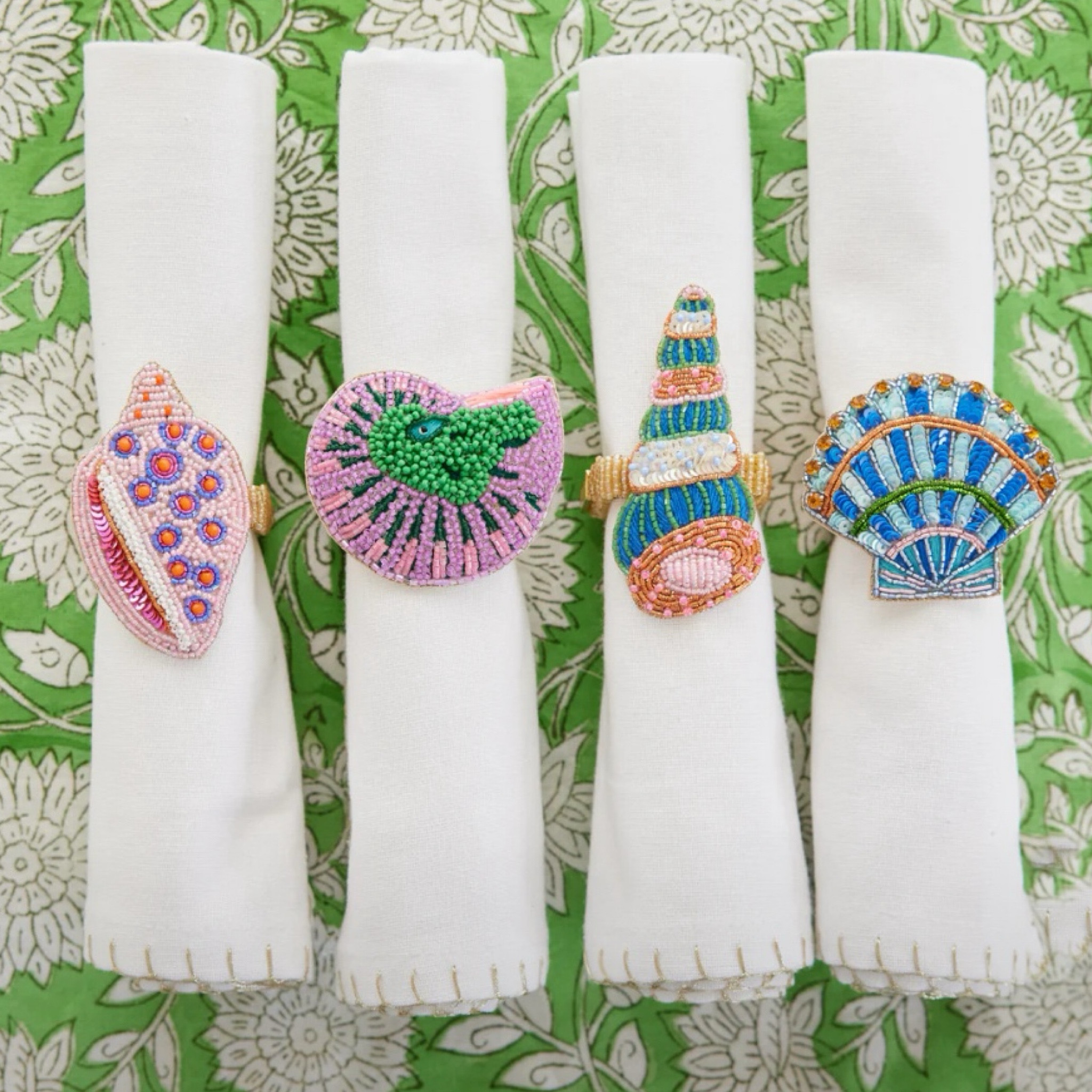 🐚 My love for all things shells continues- these beaded napkin rings are adorable! This shop also has the cutest hydrangeas, butterflies and more! 

#LTKSeasonal #LTKhome