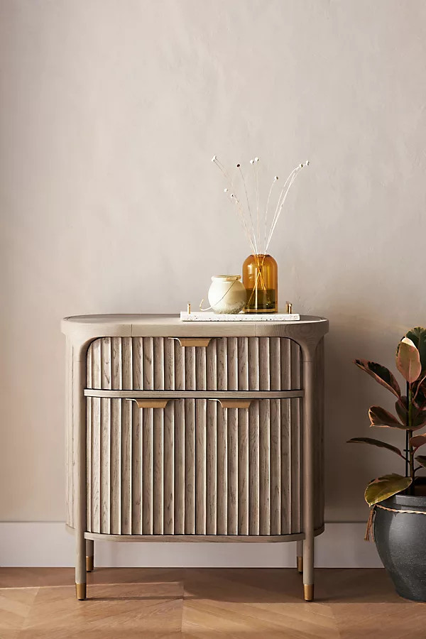 Isla Fluted Wood Entryway Cabinet | Anthropologie (US)