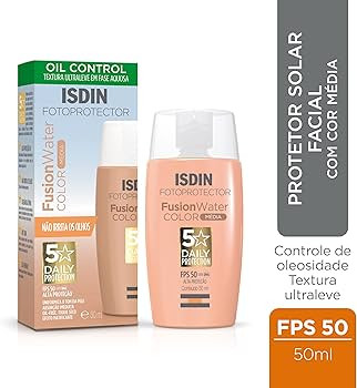 ISDIN Protetor Solar Facial Fusion Water 5 Stars Color Fps 50 50Ml – Cor Média | Amazon (BR)