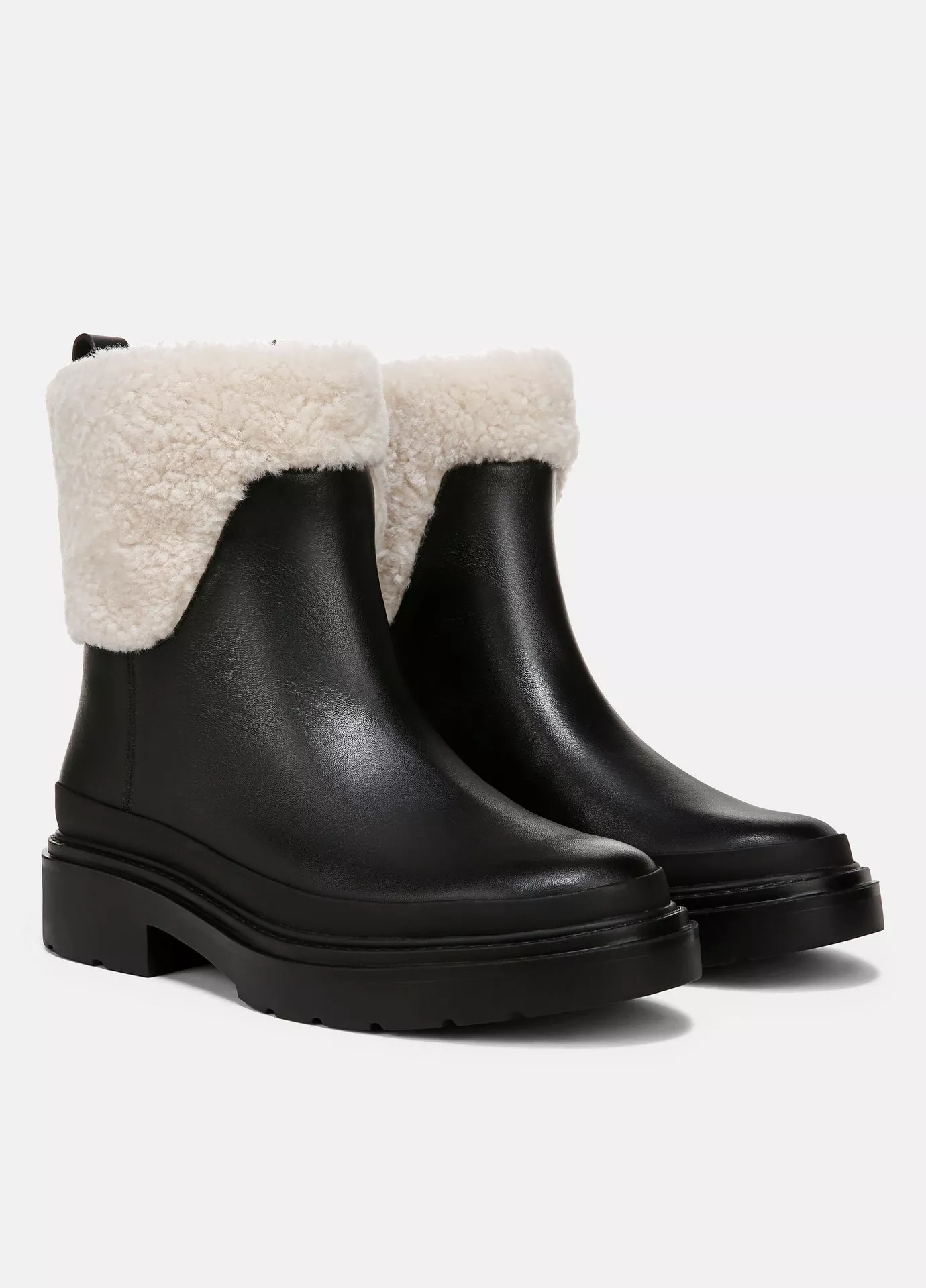 Percie Leather & Shearling Lug-Sole Boot | Vince LLC