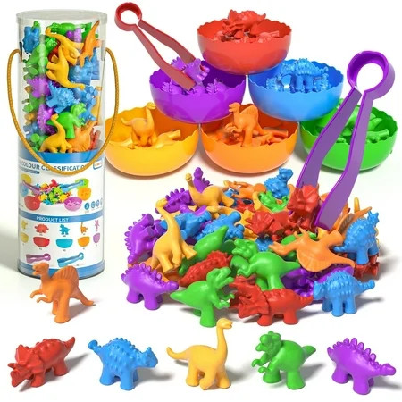 Lucky Doug 48 Counting Dinosaur Toys for Toddlers - Toddlers Preschool Learning Toys, Counting Di... | Walmart (US)