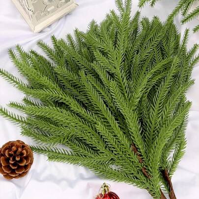 1pc Norfolk Pine Branches, Artificial Norfolk Pine Branches Faux Greenery Pine Stem, Norfolk Pine Picks For Garland Wreath And Home Garden Decor, Tabl | SHEIN