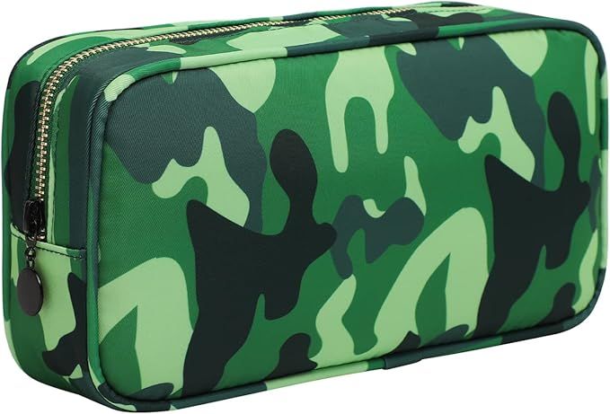 MONOBLANKS Nylon Small Makeup Pouch Bag Cute Travel Cosmetic Bag for Women and Girls (Camouflage) | Amazon (US)