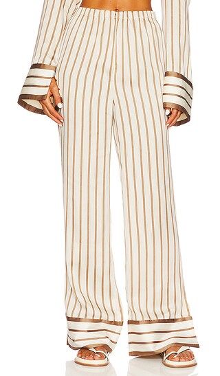 The Rosie Pant in Brown & Ivory Stripe | Revolve Clothing (Global)