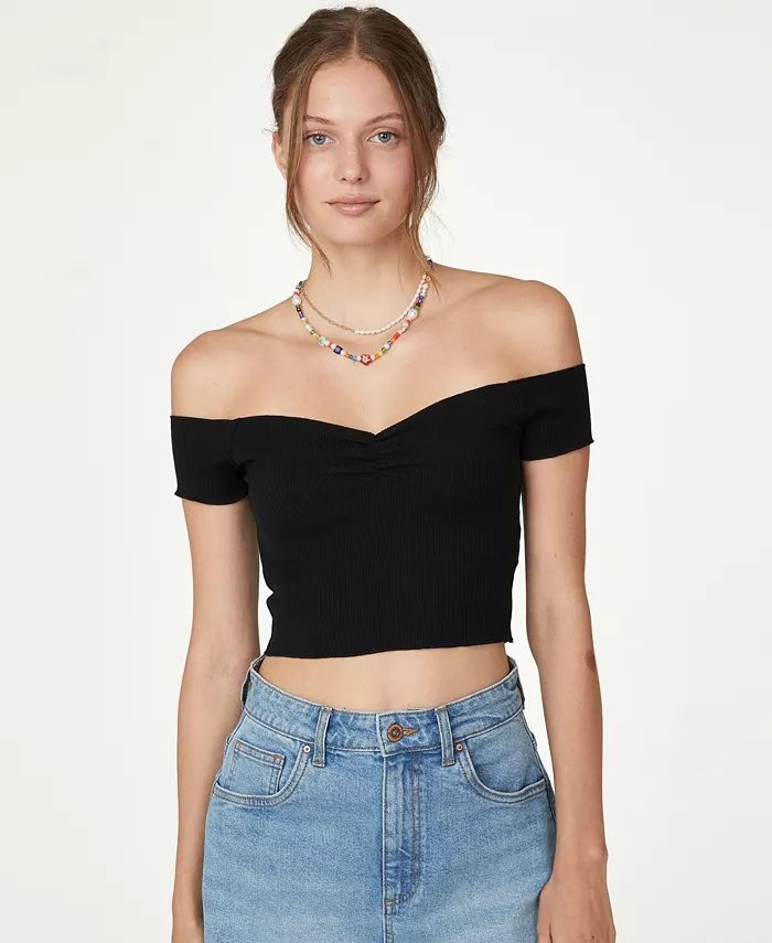 Women's Madison Relaxed Off The Shoulder Short Sleeve Top | Macys (US)