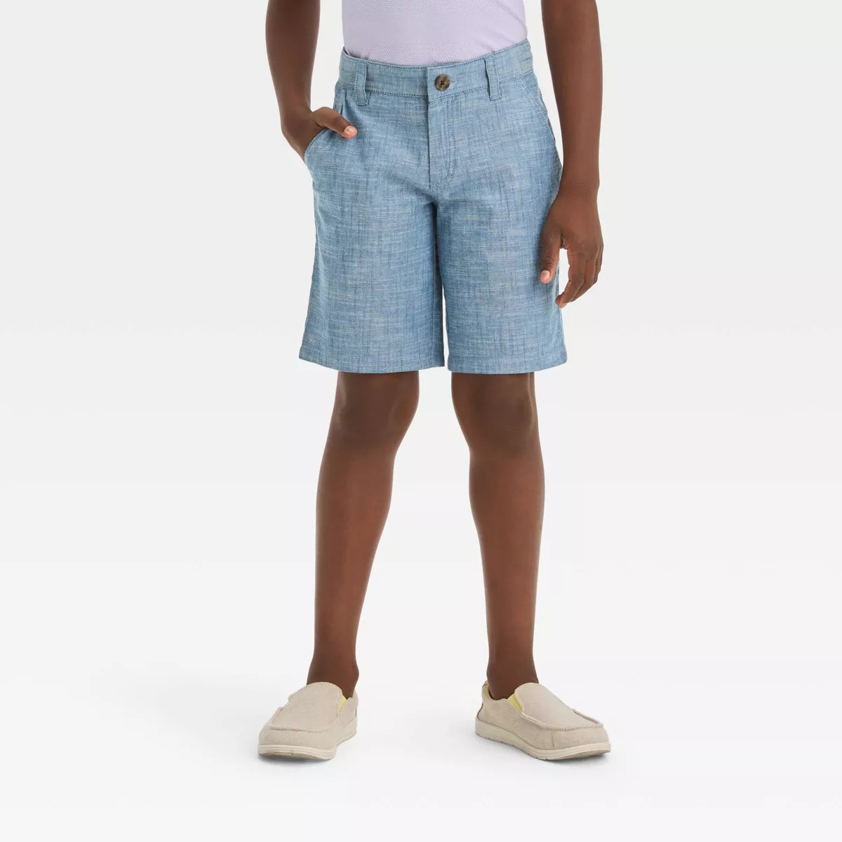 Boys' Chambray 'At the Knee' Chino Shorts - Cat & Jack™ | Target