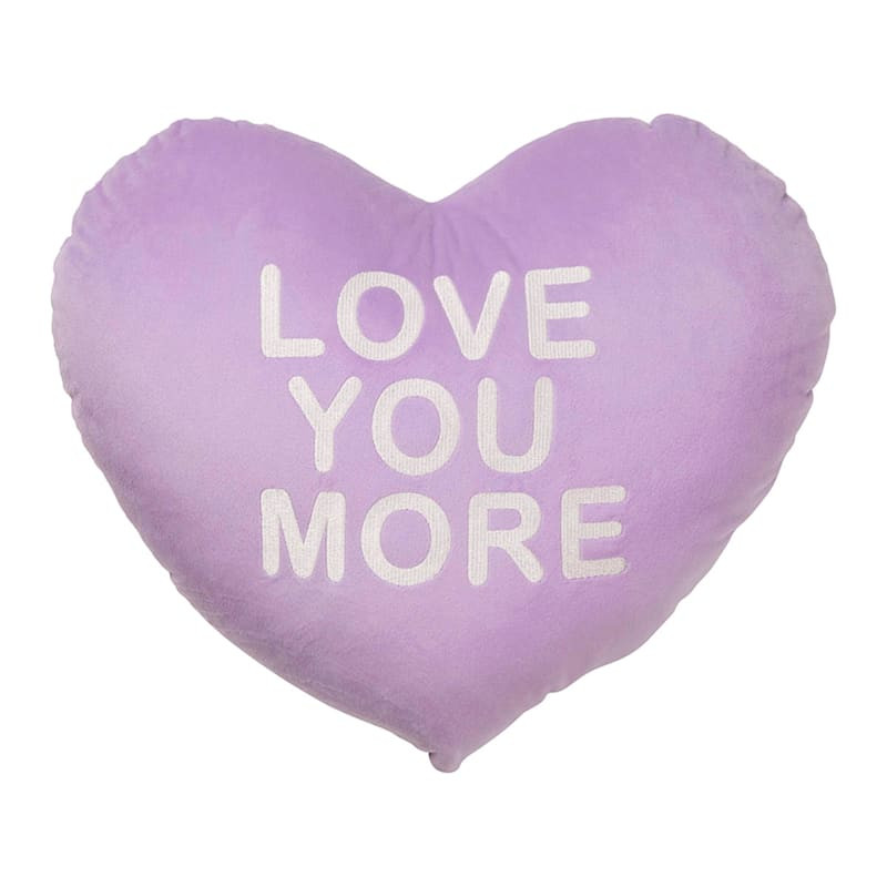 Love You More Heart Shaped Pillow | At Home