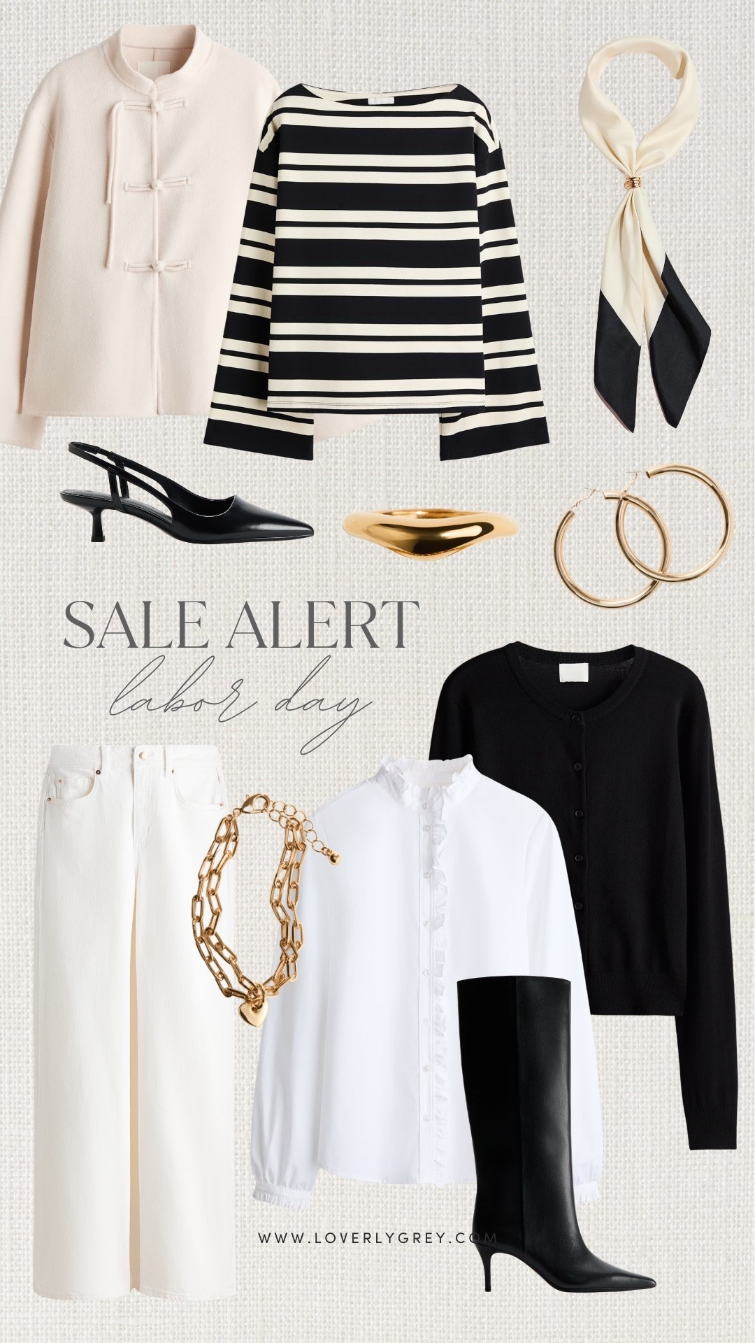 If you love a more classic color palette, these Labor Day fashion sale finds are so good. Black and white stripes, tailored basics, boots, slingback heels and gold accessories make it easy to create chic fall outfits for work, dinners and everyday style.

#LTKootd #LTKSeasonal #LTKSaleAlert