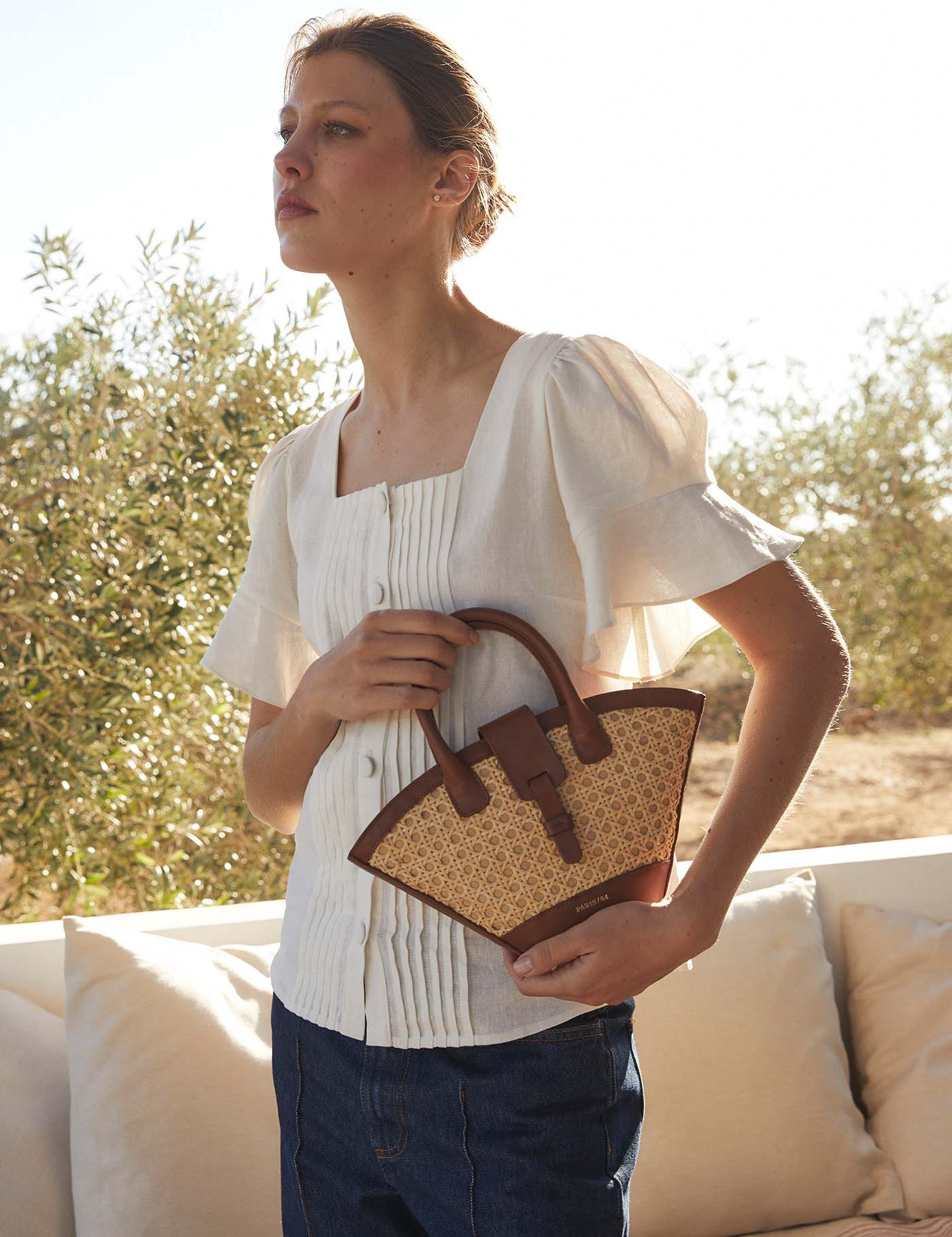 Mini Lumière Ratán & Chocolate Bag by PARIS/64 | PARIS/64