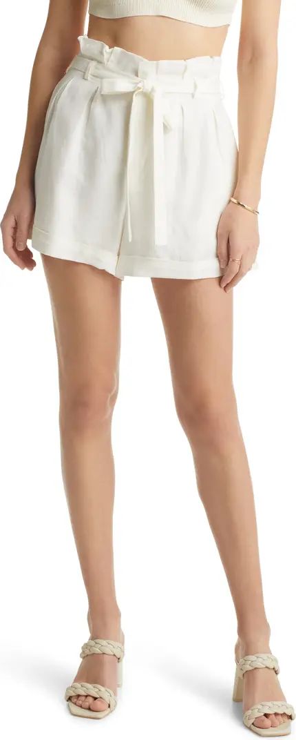 VICI Collection Linen Blend Paperbag Shorts | Nordstrom | Nordstrom