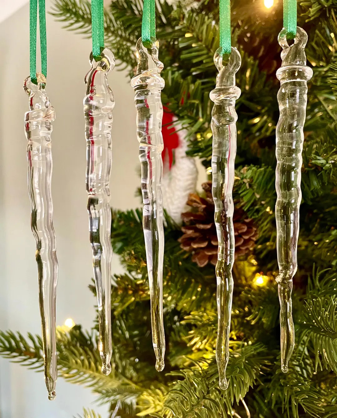 NEW Handmade Glass Icicles, Set of 6 Icicles, 5 Inch Icicles, Holiday Ornament, Home Decoration, ... | Etsy (US)