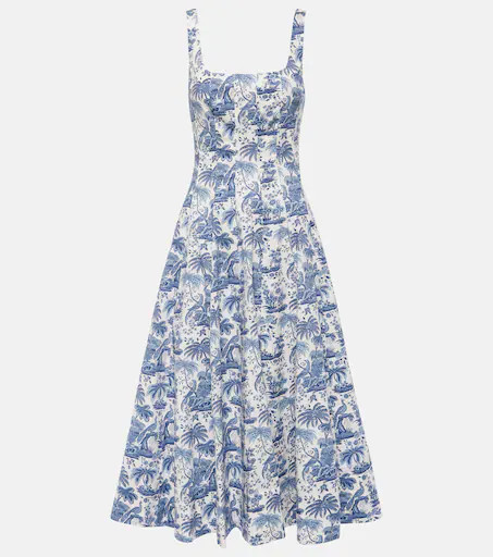 Wells printed cotton poplin midi dress | Mytheresa (UK)