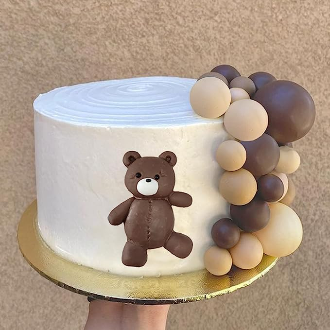 27 PCS Brown Bear Colorful Balloons Balls Cake Toppers for Birthday Baby Shower Party Decorations... | Amazon (US)