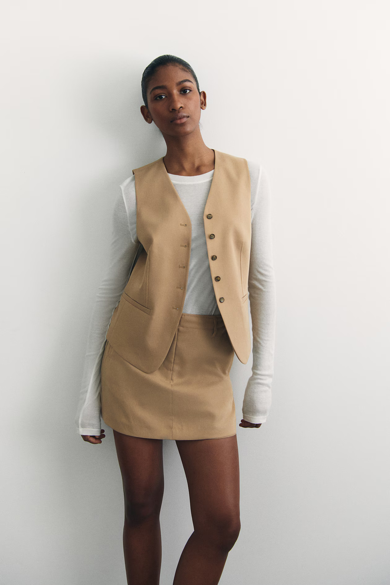 Twill Skort - Beige - Ladies | H&M US | H&M (US + CA)