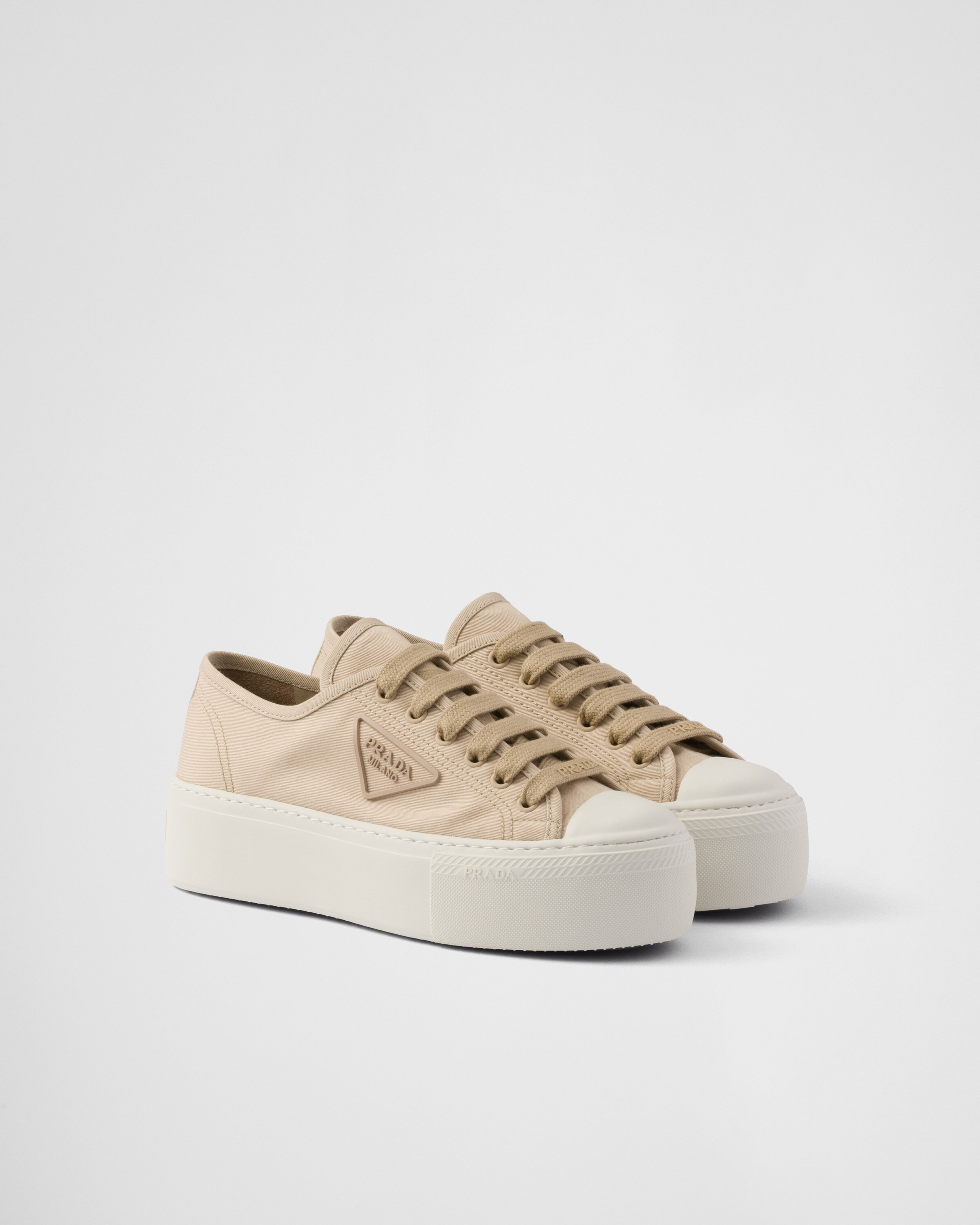 Laced fabric sneakers | Prada US
