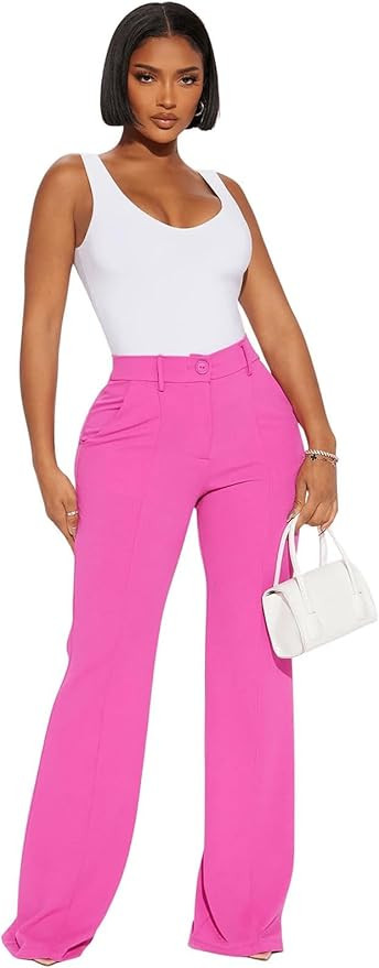 Women Stretchy Work Pants High Waisted Wrinkle Free Dressy Pants Business Casual Trousers 2025 | Amazon (US)