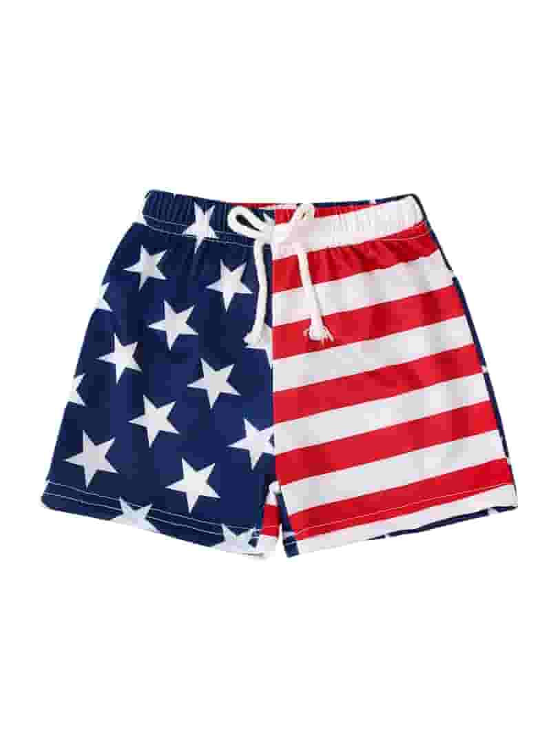 Stripe Stars Swim Trunks for Toddler Baby Boys 4th of July American Flag Elastic Waist Swim Short... | Walmart (US)