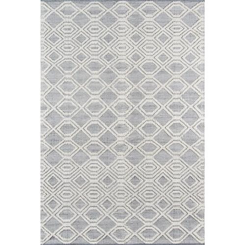 Anaya Modern Grey Hand Woven White Geometric Outdoor Patterned Rug - 7'9"x9'9" | Kathy Kuo Home