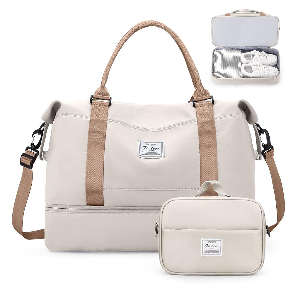 Weekender Bags for Women,Personal Item Travel Bag with Shoes Compartment,Overnight Travel Duffel ... | Amazon (US)