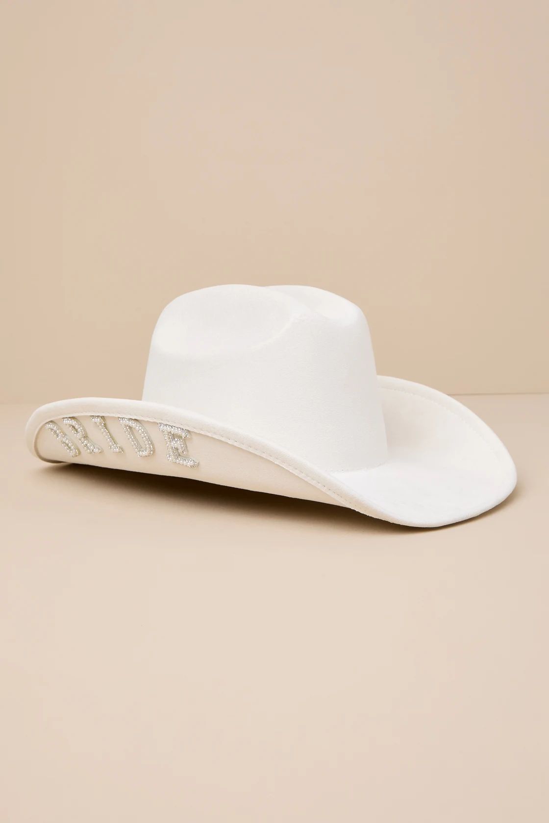 Last Rodeo White Bride Patch Rhinestone Pearl Cowboy Hat | Lulus