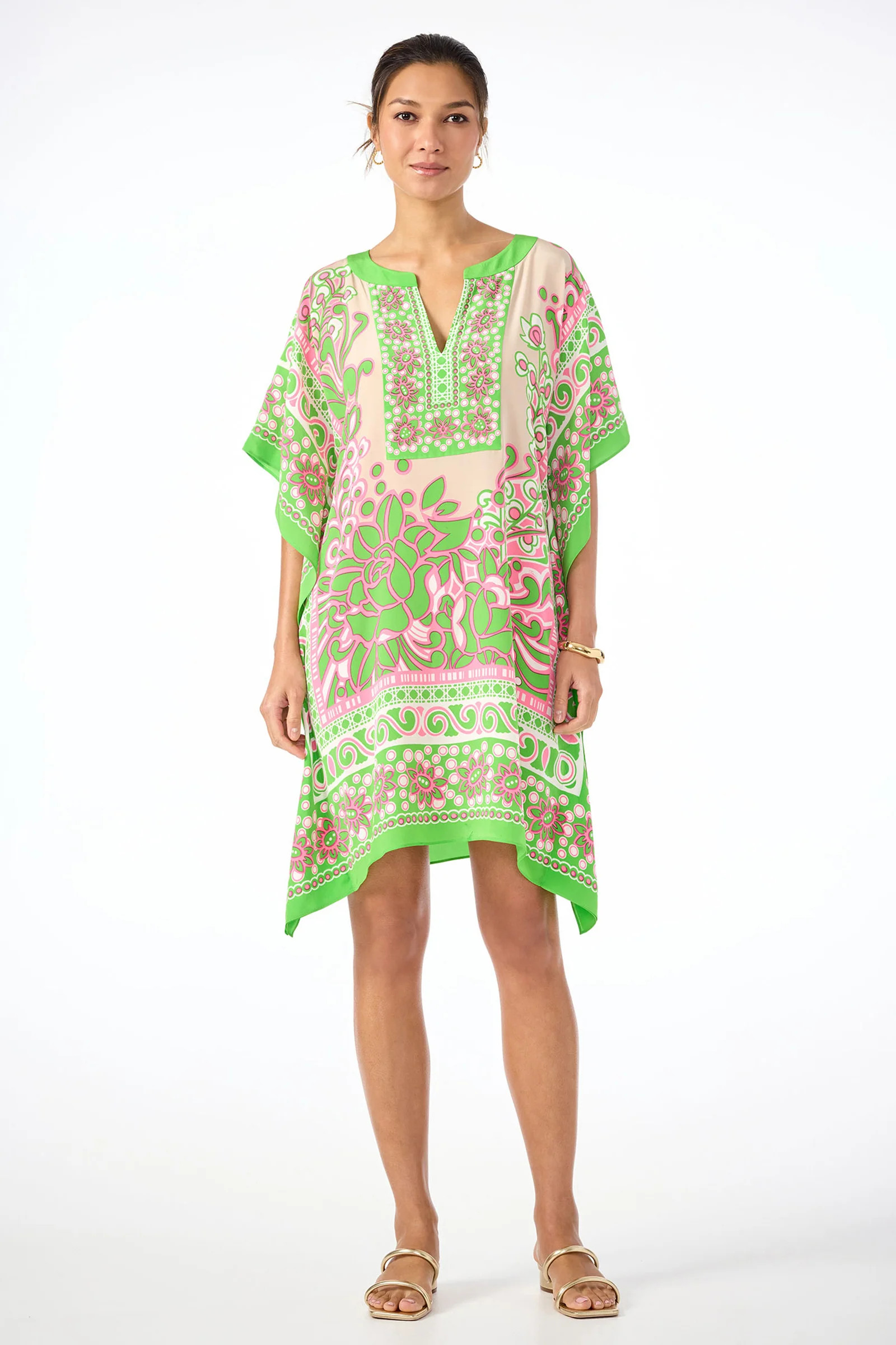 Theodora Caftan Dress - Petra Floral Silk | Trina Turk