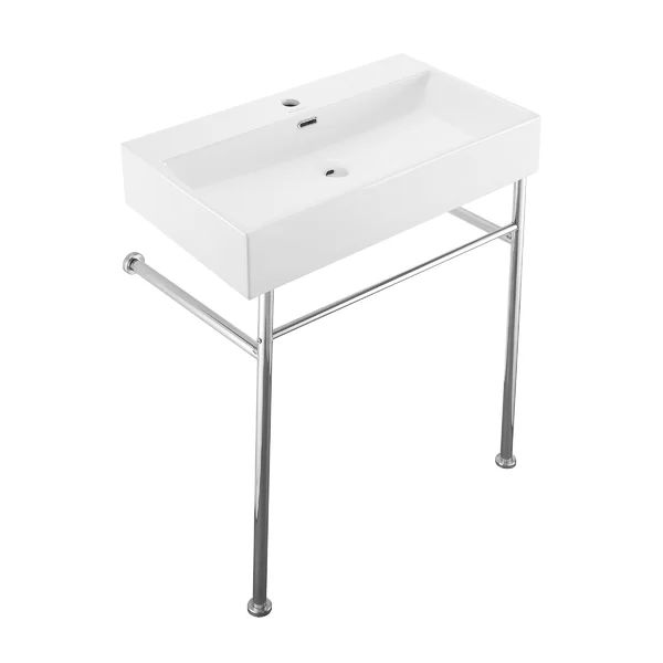 Claire 30" Ceramic Console Bathroom Sink with Overflow | Wayfair North America