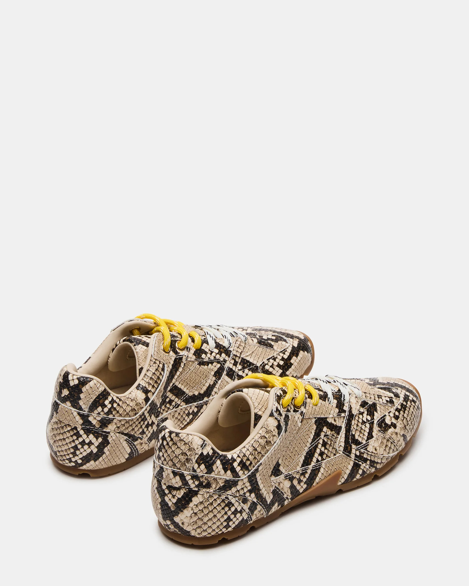 AZIEL Tan Snake Low-Top Lace-Up Women's Sneakers | Steve Madden (US)