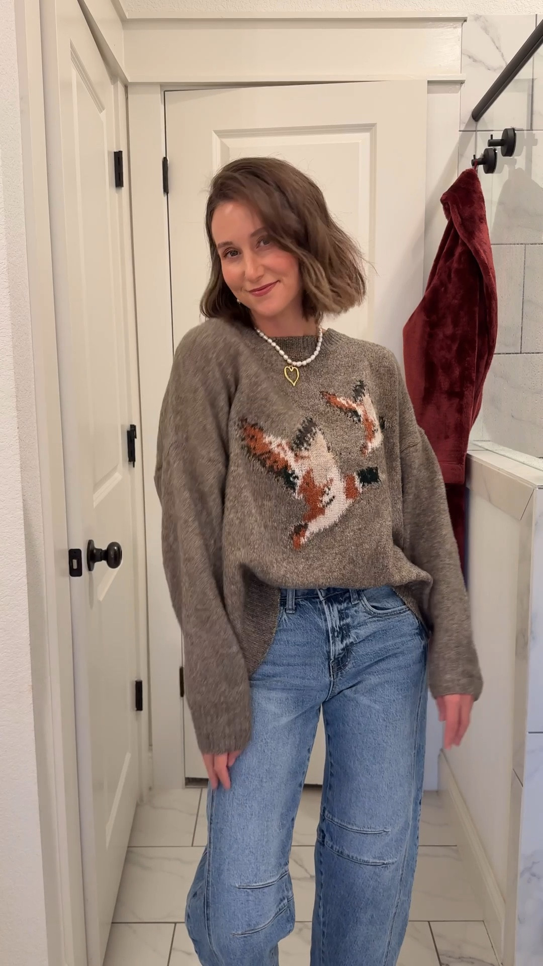 Holiday outfit idea for moms 🐦✨ This Bailey Rose bird sweater from Dillard’s (y’all sold it out! So save this post for later!)  is the cutest festive vibe without feeling too ‘holiday sweater.’ Paired it with jeans + mules for an easy relaxed look. Linking the exact sweater + my outfit details! #holidayoutfit #dillardsfinds

#LTKgrwm #LTKHoliday #LTKmomlife