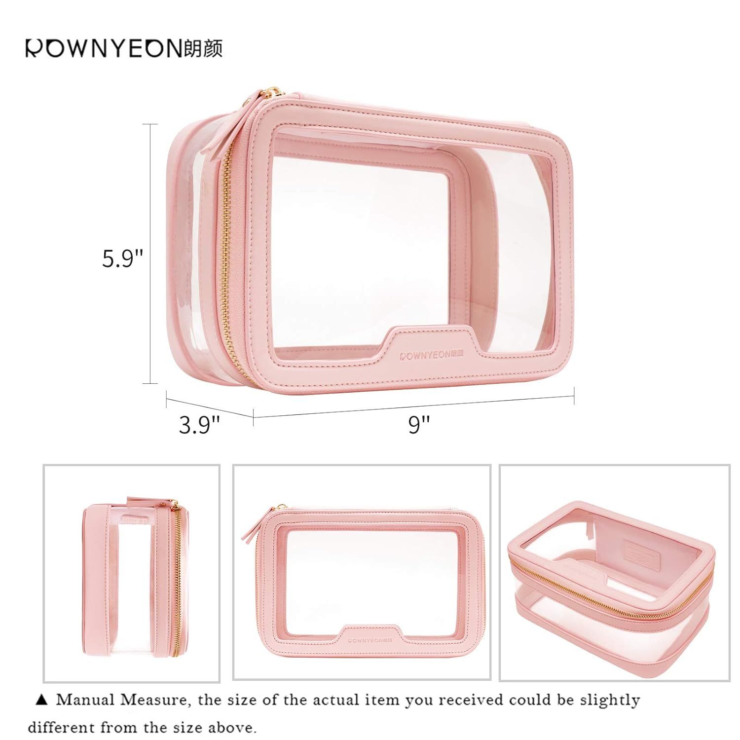 Rownyeon Clear Makeup Case Toiletry Bag Multipurpose Travel Makeup Train Case Portable Cosmetic O... | Amazon (US)