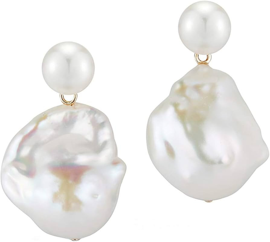 Amazon.com: Mateo New York, Duality Pearl Earring, Yellow Gold : Luxury Stores | Amazon (US)