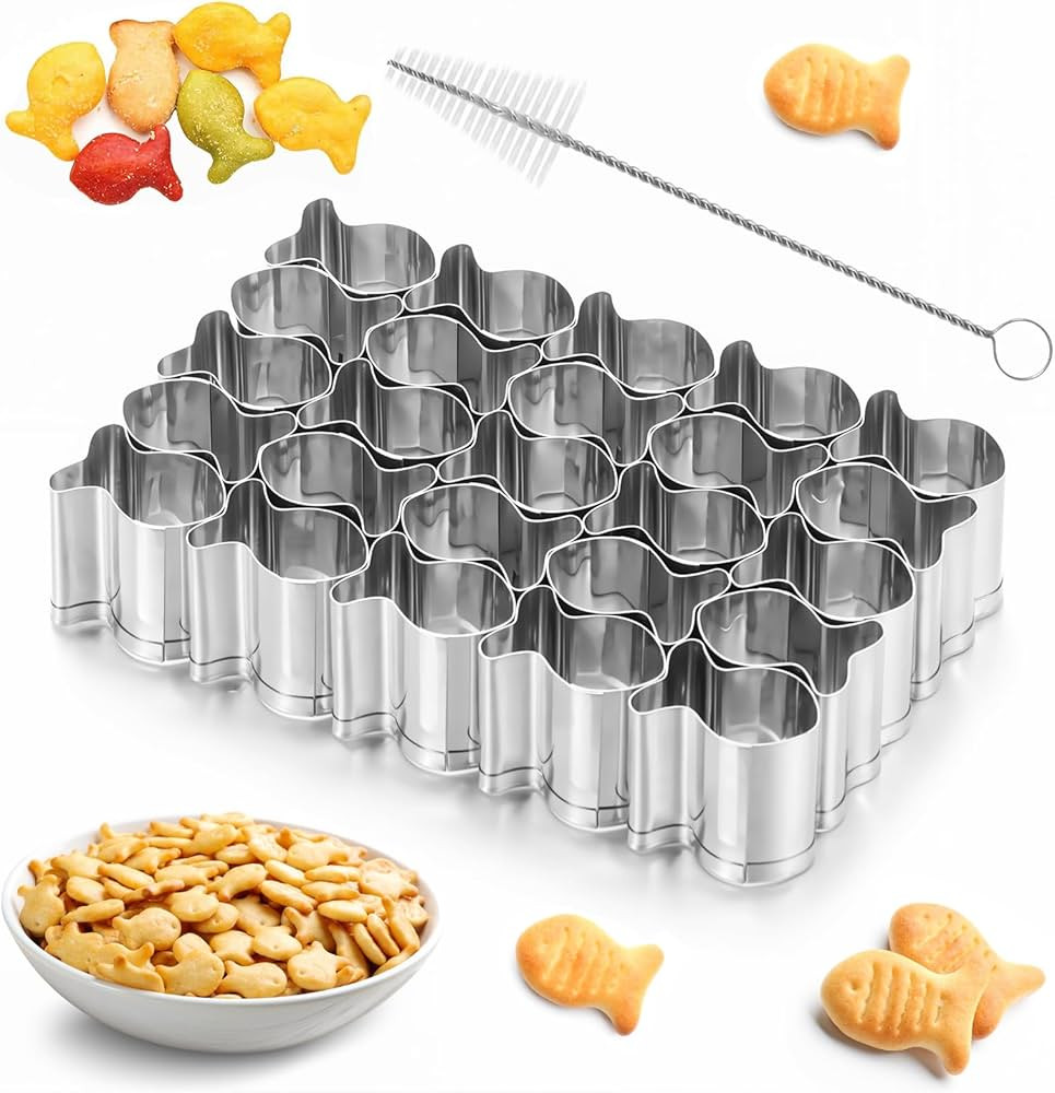 Goldfish Cracker Cutter, 25 Cavity Mini Gold Fish Cutter, Stainless Steels Goldfish Cutter, Goldf... | Amazon (US)