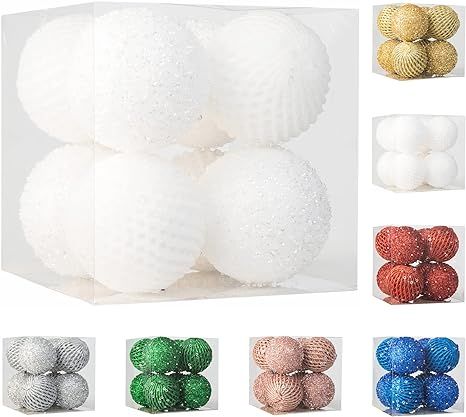 8pcs 3.94" Christmas Ball Ornaments Glitter Sequin Foam Ball Shatterproof Christmas Tree Decorati... | Amazon (US)