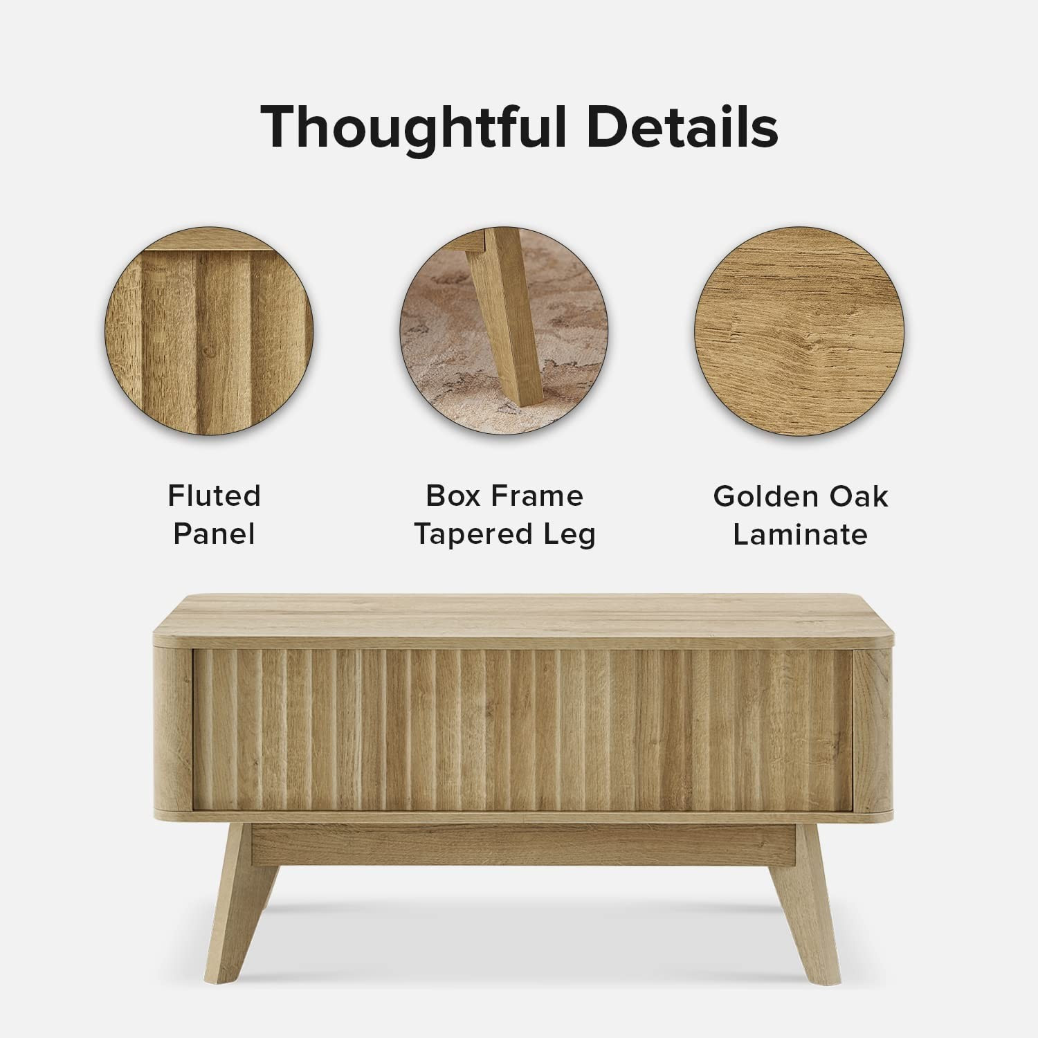 mopio Brooklyn Mid-Century Modern Lift Top Coffee Table, Waveform Panel with Hidden Storage, Slee... | Amazon (US)