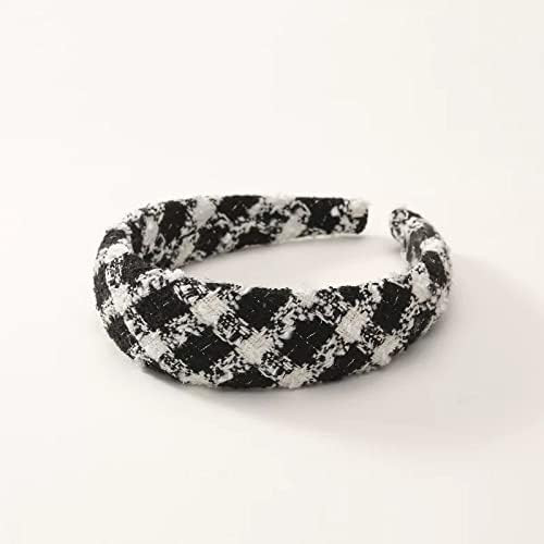 Tweed Padded Headband for Women, Multicolour Cotton-blend Hair Band, Retro-inspired 3D Sponge Cus... | Amazon (US)