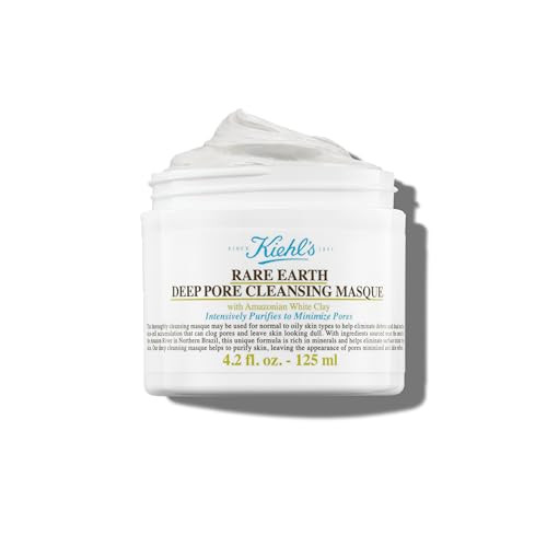 Kiehl's Rare Earth Deep Pore Cleansing Mask, Oil-Minimizing Face Mask for Clogged Pores, Detoxifies & Refines Skin, Absorbs Excess Oil, with Amazonian White Clay & Aloe Vera | Amazon (US)
