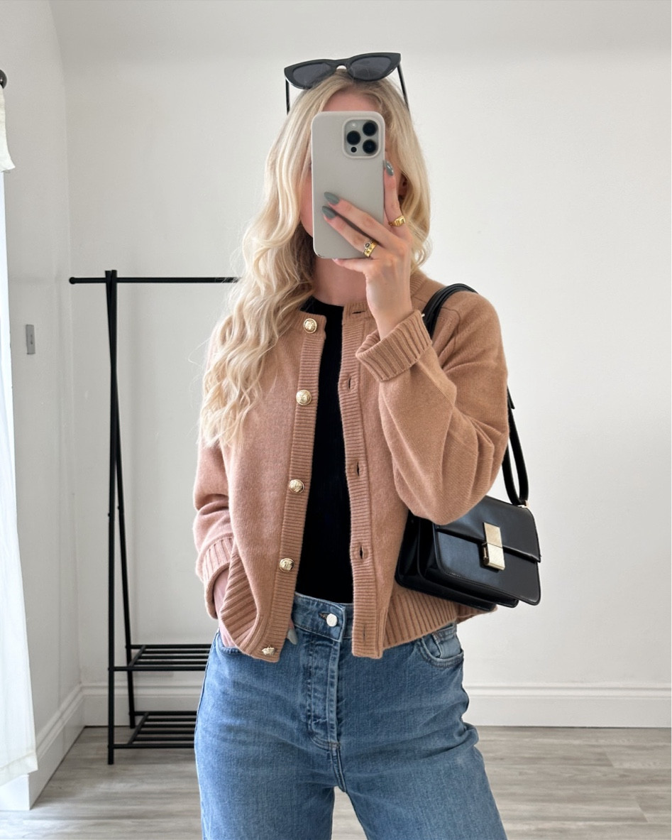 Autumn style, autumn fashion, outfit inspiration, Massimo Dutti cardigan, black handbag, blue jeans, H&M 

#LTKSeasonal #LTKstyletip #LTKeurope