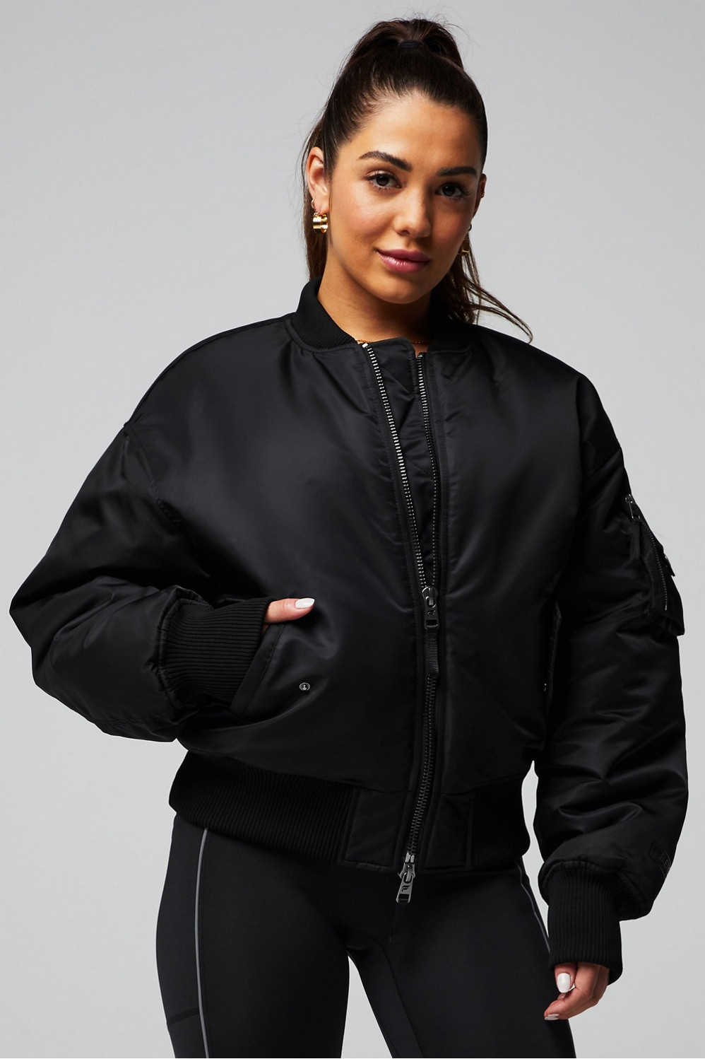 Iconic Oversized Bomber Jacket | Fabletics - North America