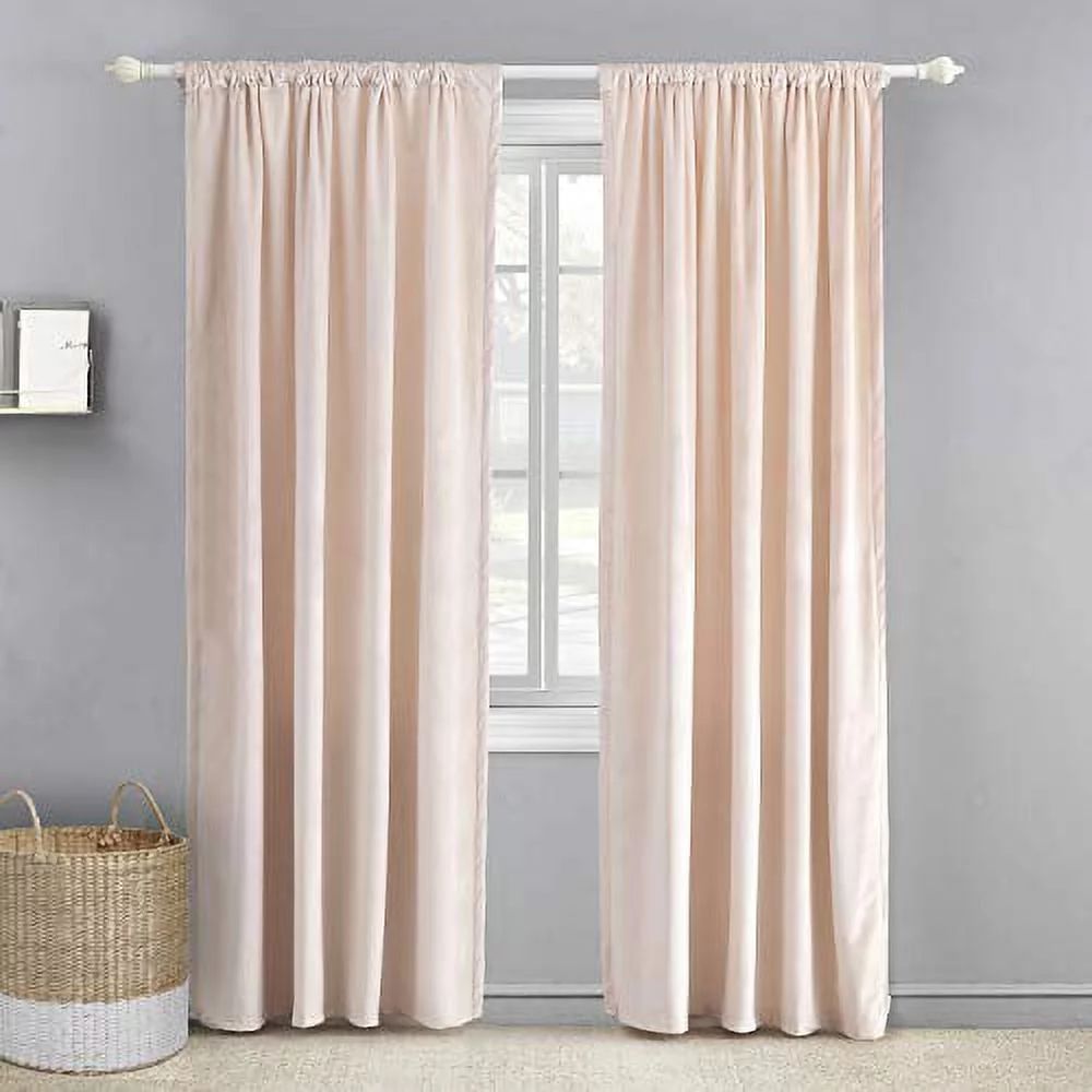 Levtex Home - Blush Velvet Drape Panel - Window Panel with Rod Pocket - One Curtain Panel 84 inch... | Walmart (US)
