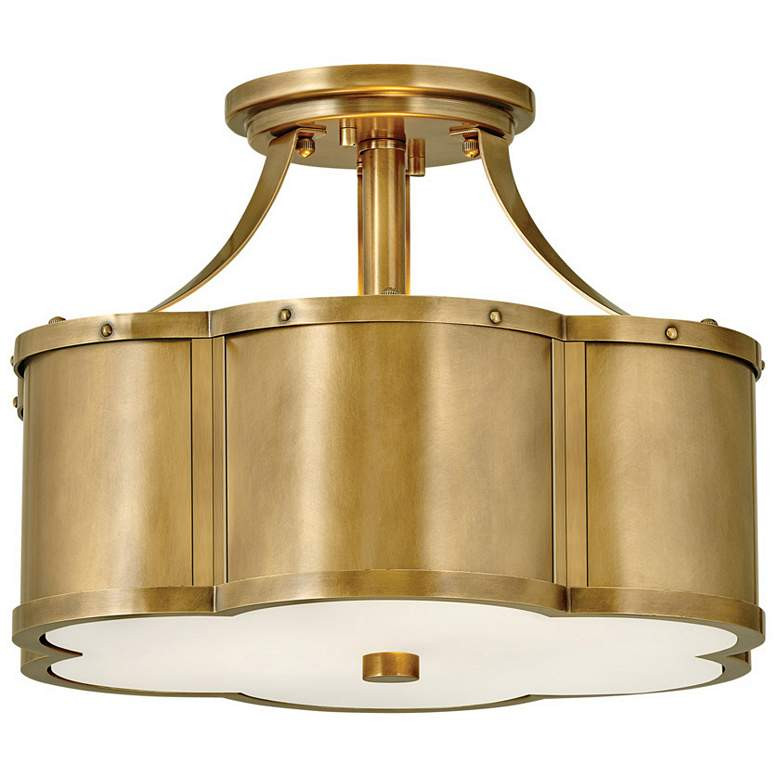 Hinkley Chance 14 1/4" Heritage Brass Semi-Flush Mount Ceiling Light | Lamps Plus
