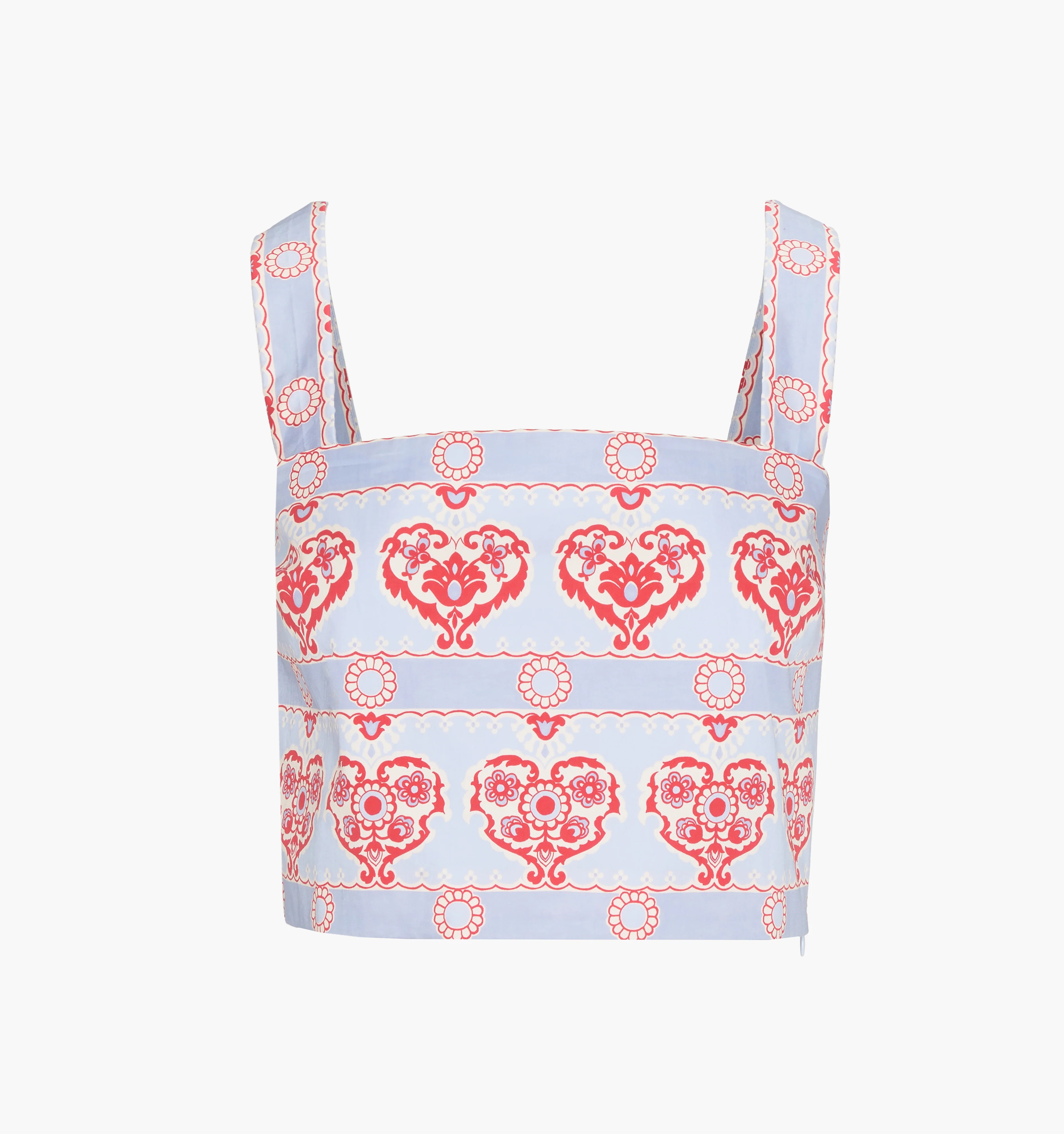 The Clara Crop Top - Poppy Damask Stripe | Hill House Home US